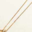 Christian Dior CD Rhinestone Heart Necklace metal Gold Auth am11672V-4