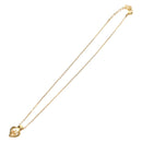 Christian Dior CD Rhinestone Heart Necklace metal Gold Auth am11672V-7