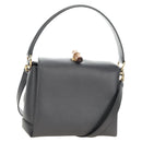 GUCCI Bamboo Hand Bag Leather 2way Gray Gold 000 926 0175 Auth am11676V-1