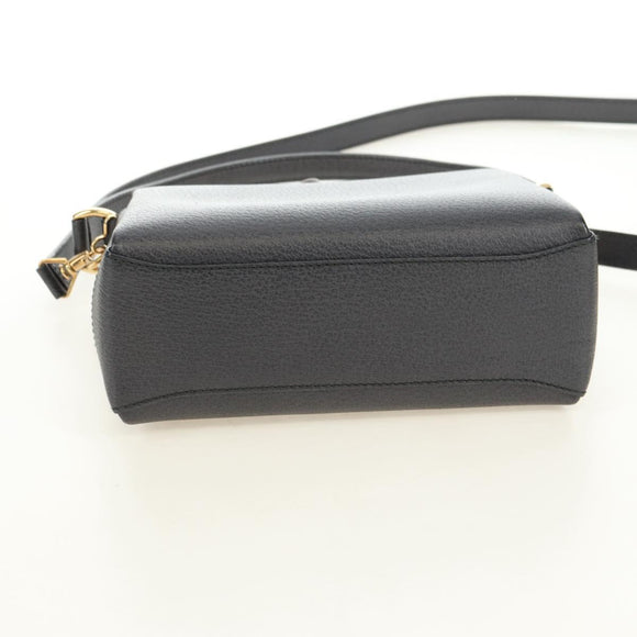 GUCCI Bamboo Hand Bag Leather 2way Gray Gold 000 926 0175 Auth am11676V
