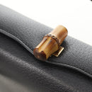 GUCCI Bamboo Hand Bag Leather 2way Gray Gold 000 926 0175 Auth am11676V-20