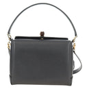 GUCCI Bamboo Hand Bag Leather 2way Gray Gold 000 926 0175 Auth am11676V-2