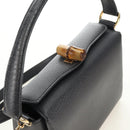 GUCCI Bamboo Hand Bag Leather 2way Gray Gold 000 926 0175 Auth am11676V-6