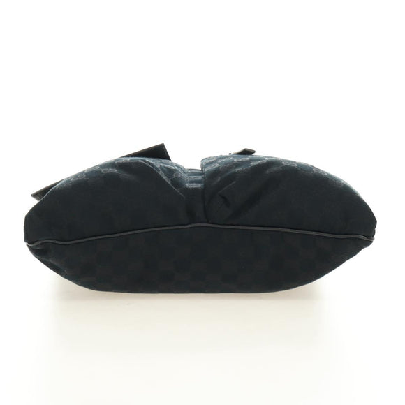 GUCCI Web Sherry Line Umhängetasche Canvas Schwarz Silber 169937 Auth am11677V