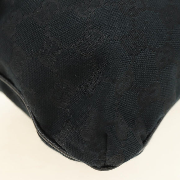 GUCCI Web Sherry Line Umhängetasche Canvas Schwarz Silber 169937 Auth am11677V