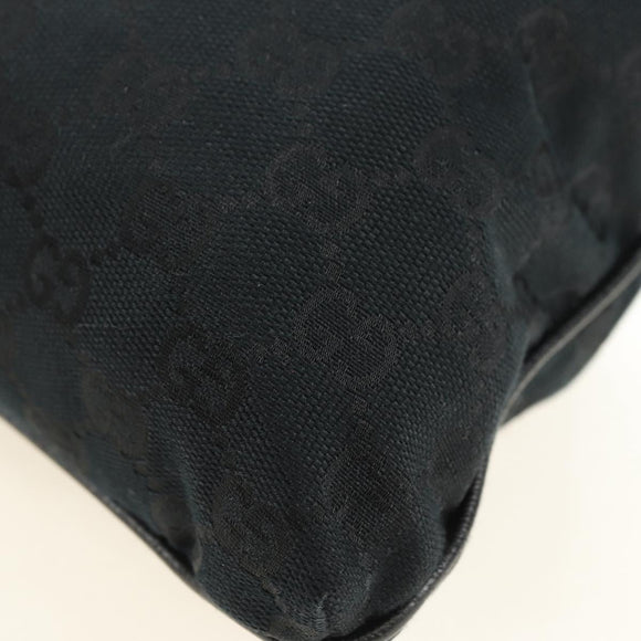 GUCCI Web Sherry Line Umhängetasche Canvas Schwarz Silber 169937 Auth am11677V