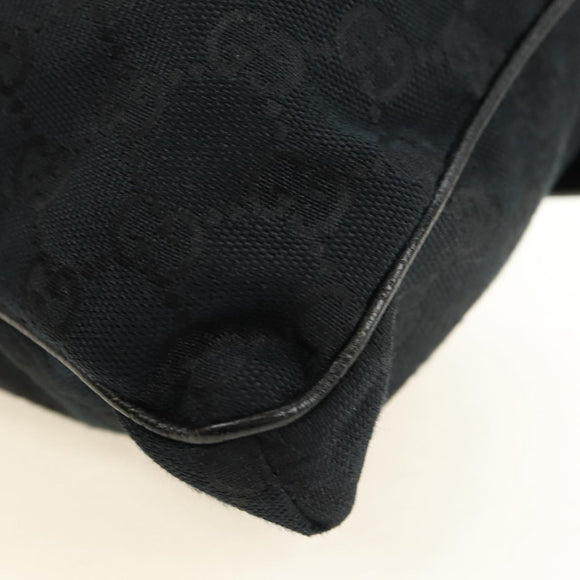 GUCCI Web Sherry Line Umhängetasche Canvas Schwarz Silber 169937 Auth am11677V