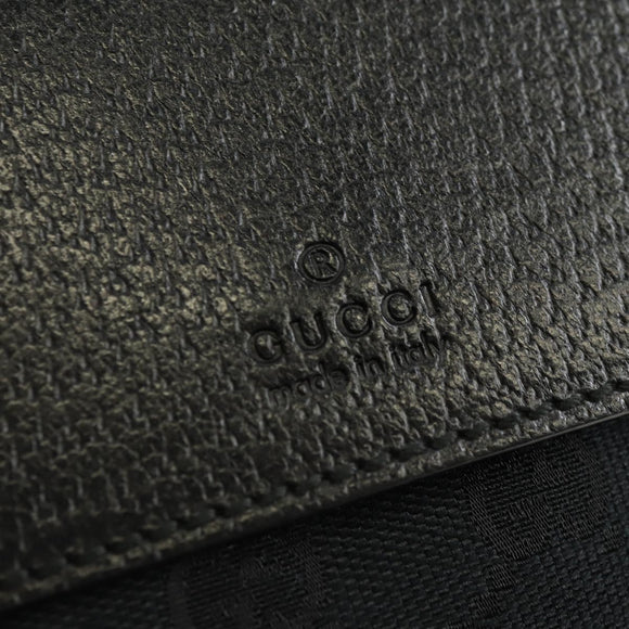 GUCCI Web Sherry Line Umhängetasche Canvas Schwarz Silber 169937 Auth am11677V