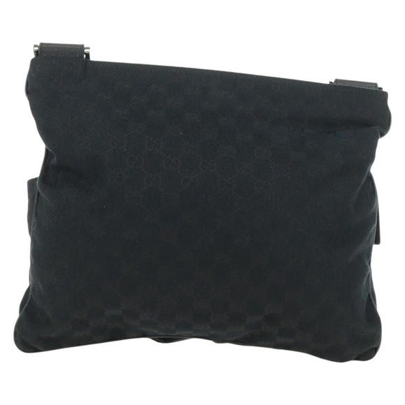 GUCCI Web Sherry Line Umhängetasche Canvas Schwarz Silber 169937 Auth am11677V