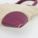 PRADA Tragetasche Canvas Leder Lila Silber Auth am11680-9