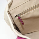 PRADA Tragetasche Canvas Leder Lila Silber Auth am11680-21