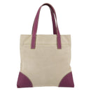 PRADA Tragetasche Canvas Leder Lila Silber Auth am11680-2
