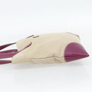 PRADA Tragetasche Canvas Leder Lila Silber Auth am11680-3