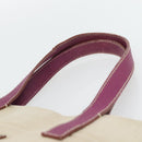 PRADA Tragetasche Canvas Leder Lila Silber Auth am11680-8