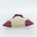 PRADA Tragetasche Canvas Leder Lila Silber Auth am11680-5