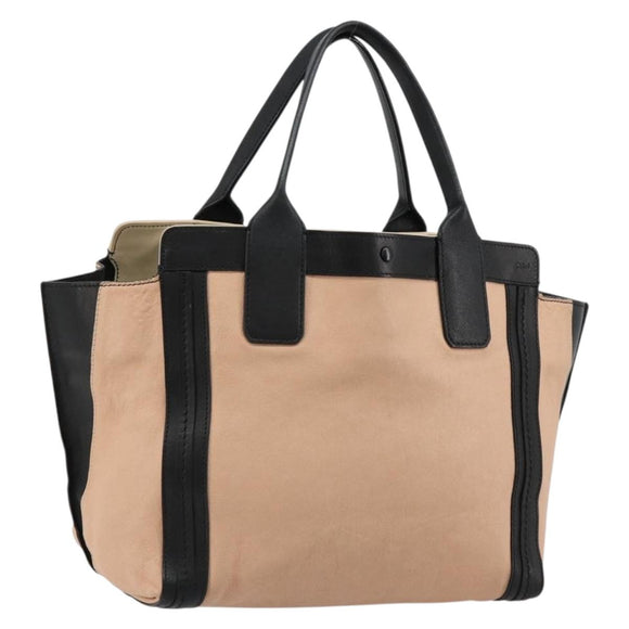 Chloe Alison Tote Bag Leather Pink Gold Auth am11681A