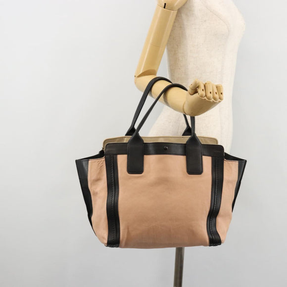 Chloe Alison Tote Bag Leather Pink Gold Auth am11681A