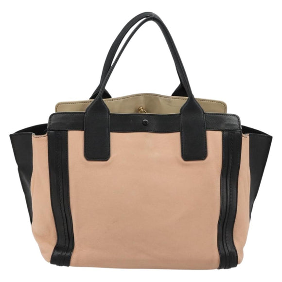 Chloe Alison Tote Bag Leather Pink Gold Auth am11681A