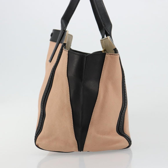 Chloe Alison Tote Bag Leather Pink Gold Auth am11681A