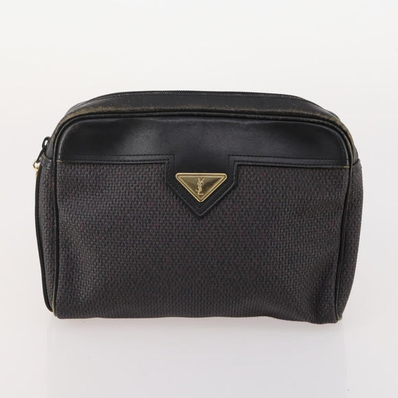 GUCCI Saint Laurent Cartier Bag PVC Leather 4 Set Beige Black Auth am11682