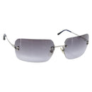 CHANEL Rimless CC Sunglasses metal Navy CC Auth am11685A-1