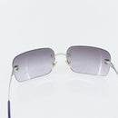 CHANEL Rimless CC Sunglasses metal Navy CC Auth am11685A-10