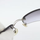 CHANEL Rimless CC Sunglasses metal Navy CC Auth am11685A-11