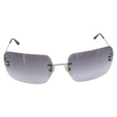 CHANEL Rimless CC Sunglasses metal Navy CC Auth am11685A-2