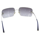 CHANEL Rimless CC Sunglasses metal Navy CC Auth am11685A-3
