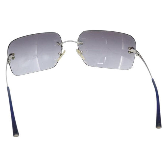 CHANEL Rimless CC Sunglasses metal Navy CC Auth am11685A