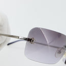 CHANEL Rimless CC Sunglasses metal Navy CC Auth am11685A-5