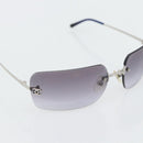 CHANEL Rimless CC Sunglasses metal Navy CC Auth am11685A-8