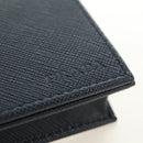 PRADA Card Case Safiano leather Navy Silver 2MC122 Auth am11686V-12
