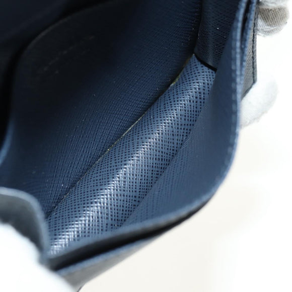PRADA Card Case Safiano leather Navy Silver 2MC122 Auth am11686V