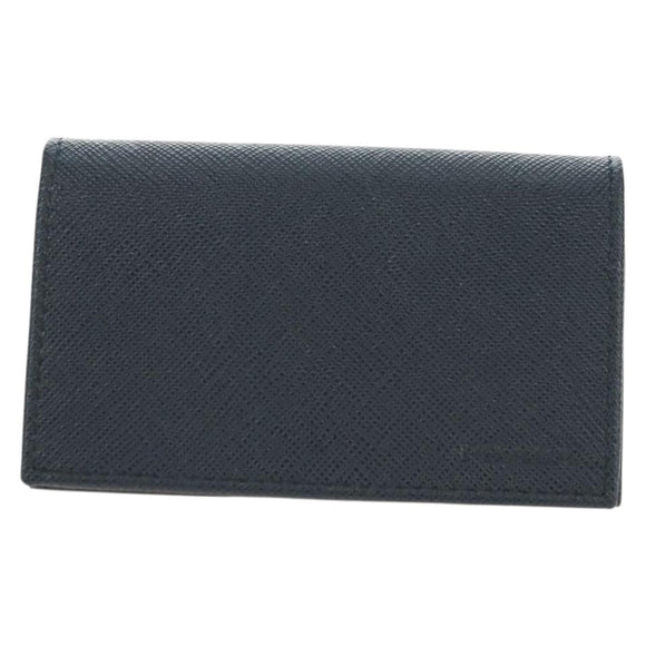 PRADA Card Case Safiano leather Navy Silver 2MC122 Auth am11686V