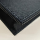 PRADA Card Case Safiano leather Navy Silver 2MC122 Auth am11686V-8