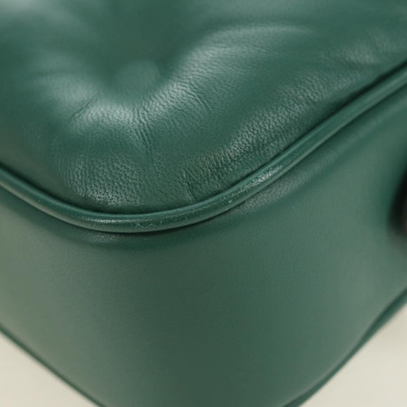 Maison Margiela Chain Shoulder Bag Leather Green Silver Auth am11687M