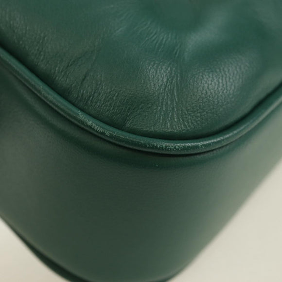 Maison Margiela Chain Shoulder Bag Leather Green Silver Auth am11687M