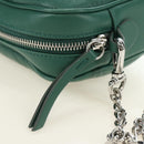Maison Margiela Chain Shoulder Bag Leather Green Silver Auth am11687M-18