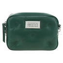Maison Margiela Chain Shoulder Bag Leather Green Silver Auth am11687M-13