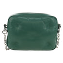 Maison Margiela Chain Shoulder Bag Leather Green Silver Auth am11687M-2