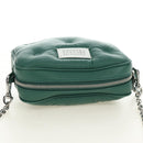 Maison Margiela Chain Shoulder Bag Leather Green Silver Auth am11687M-6