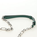 Maison Margiela Chain Shoulder Bag Leather Green Silver Auth am11687M-8