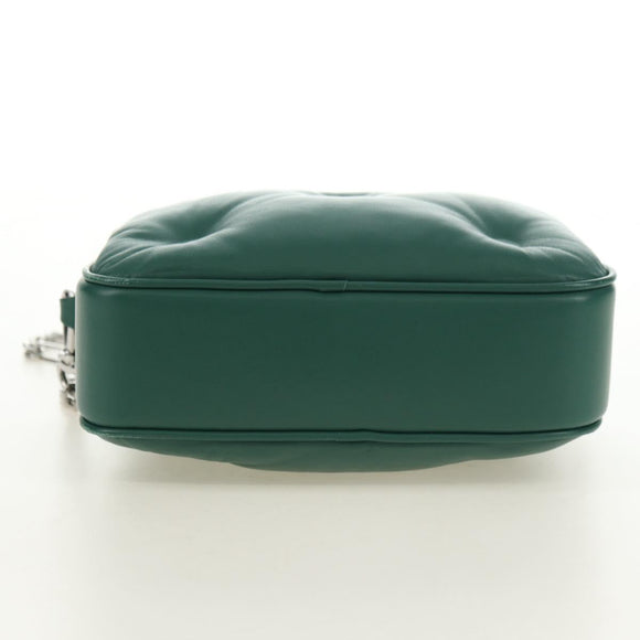 Maison Margiela Chain Shoulder Bag Leather Green Silver Auth am11687M