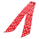 HERMES Twilly Dot Scarf Silk Red Auth am11688M-1