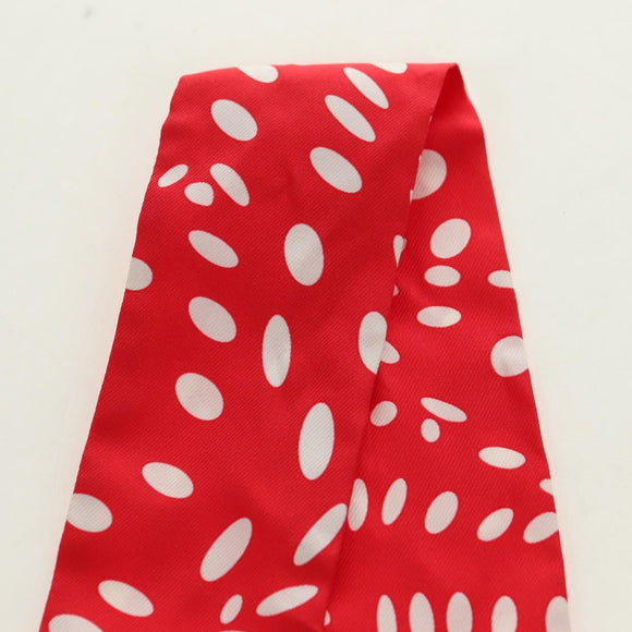 HERMES Twilly Dot Scarf Silk Red Auth am11688M