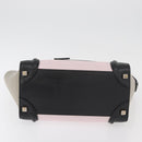 CELINE Luggage Mini Shopper Hand Bag Leather Pink Black Auth am11689V-9