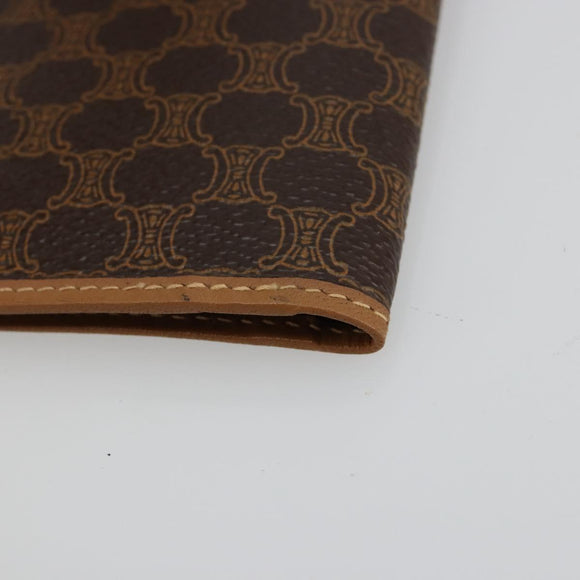 CELINE Macadam Canvas Billfold Wallet PVC Leather Brown Auth am11691A