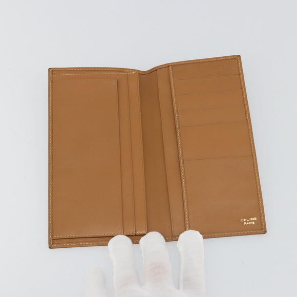 CELINE Macadam Canvas Billfold Wallet PVC Leather Brown Auth am11691A