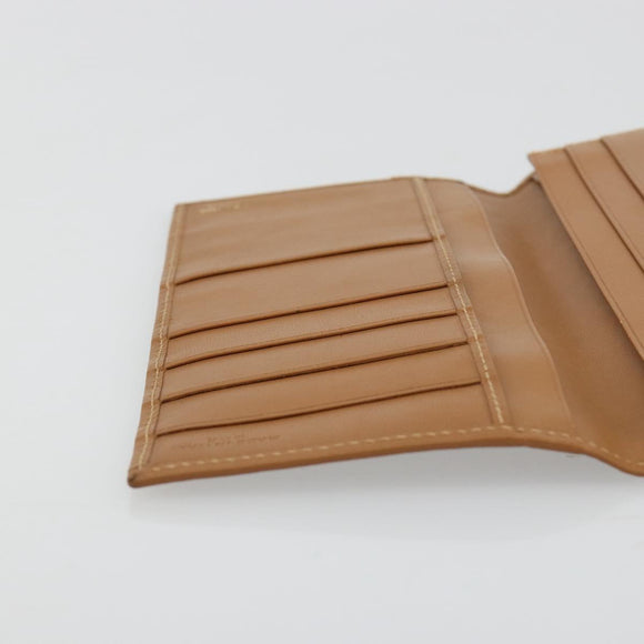 CELINE Macadam Canvas Billfold Wallet PVC Leather Brown Auth am11691A
